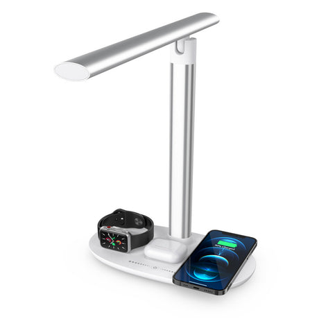 3-in-1 QI wireless charger, LED desk lamp with USB port and dimming function