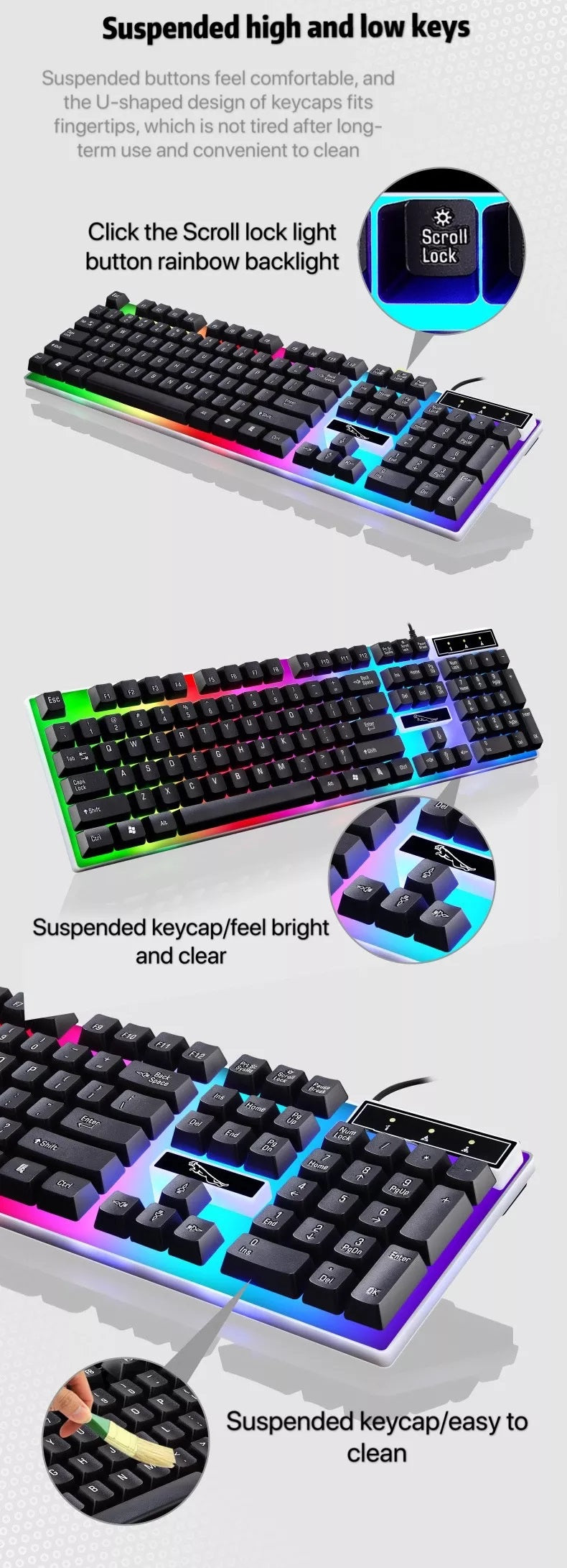 Professional Wired LED Backlit Gaming Keyboard and Mouse G21B 11