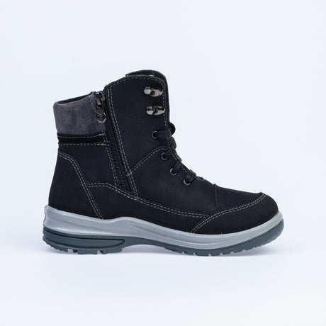 Black-gray boots genuine leather, KOTOFEY