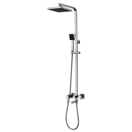 Bath and shower faucet with adjustable rod height, swivel spout and «Tropical rain» shower head LEMARK LM7004C 1