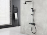 Thermostatic Shower Faucet with adjustable rod height and "Tropical rain" shower head LEMARK LM3770BL "BRONX"