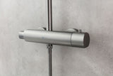Robinet de duș termostatic cu tijă reglabilă în înălțime și cap de duș "Tropical rain" LEMARK LM3770GM "BRONX"
