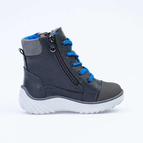 Gray-blue boots genuine leather, KOTOFEY